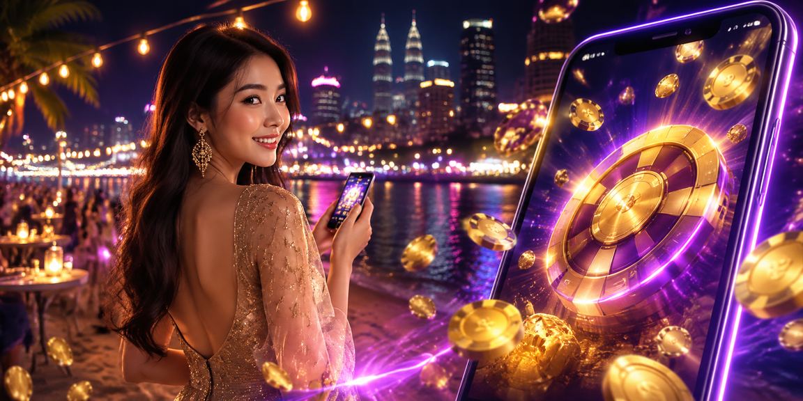 Pengguna Malaysia mengakses platform hiburan megawin88 melalui telefon pintar di Kuala Lumpur